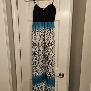 Black and Blue Maxi Dress